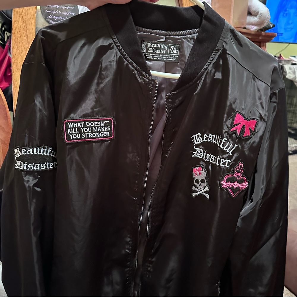 ***SOLD****Beautiful Disaster Bomber Jacket